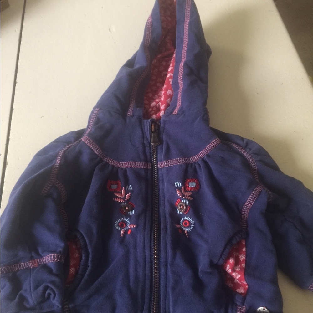 Blue zip up sweatshirt